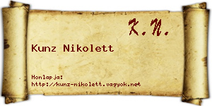 Kunz Nikolett névjegykártya